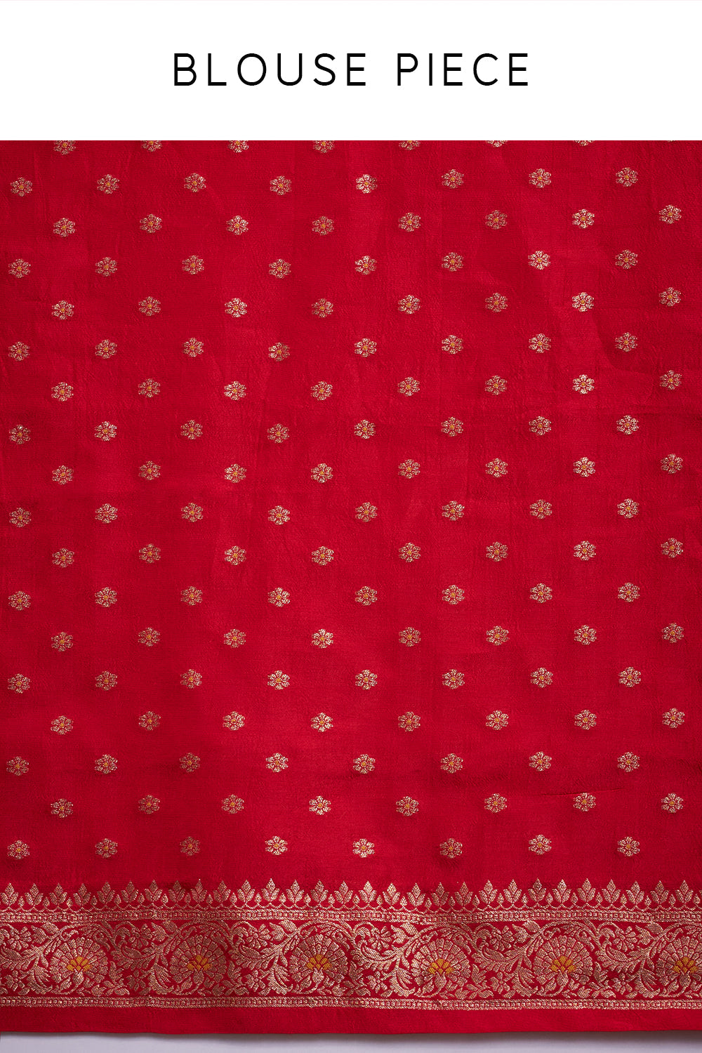 Red Dola Silk Leheriya Print Saree with Unstitched Blouse