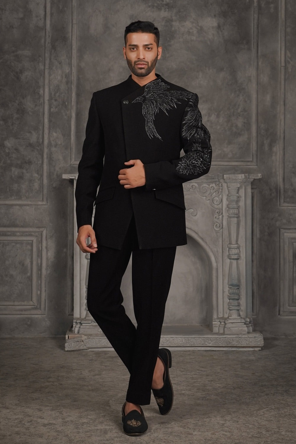 Black Imported Jodhpuri Set