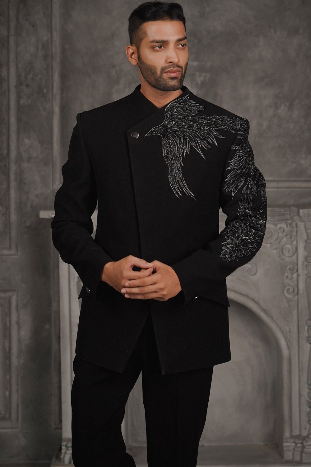 Black Imported Jodhpuri Set