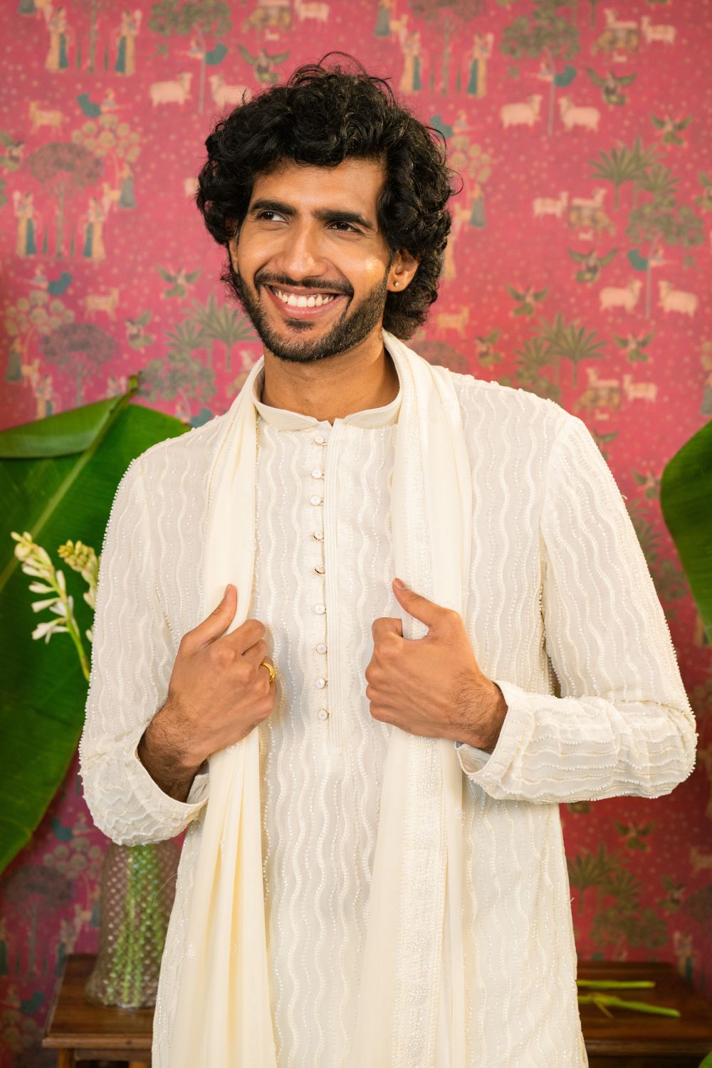 Georgette Kurta Set With Embroidery Work And Parallel Pants