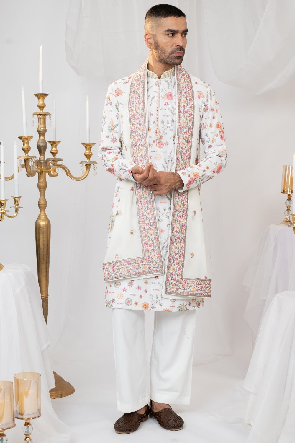 Georgette Kurta Set With Sequins And Resham Embroidery