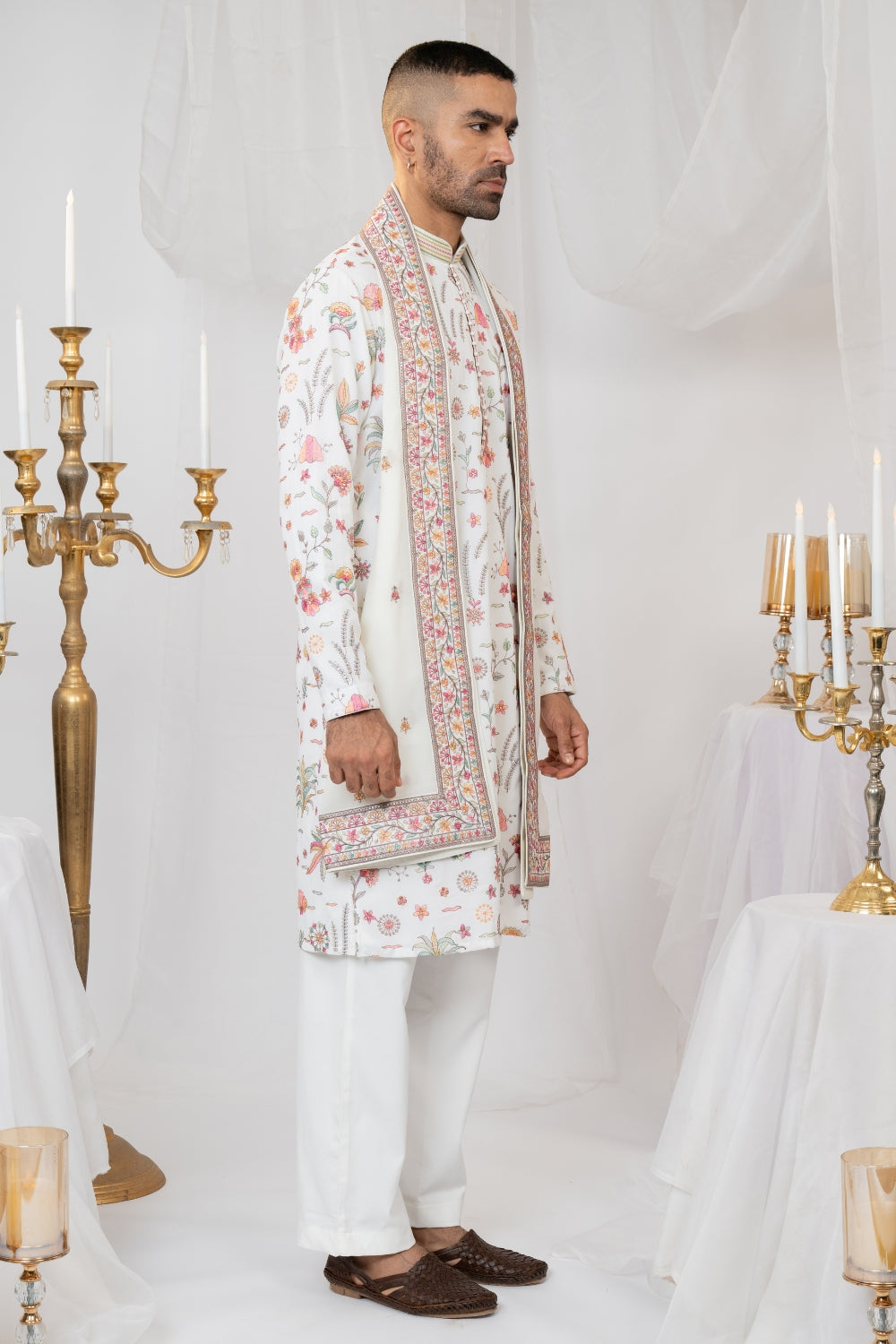 Georgette Kurta Set With Sequins And Resham Embroidery