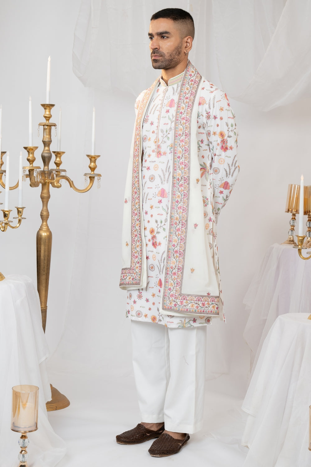 Georgette Kurta Set With Sequins And Resham Embroidery