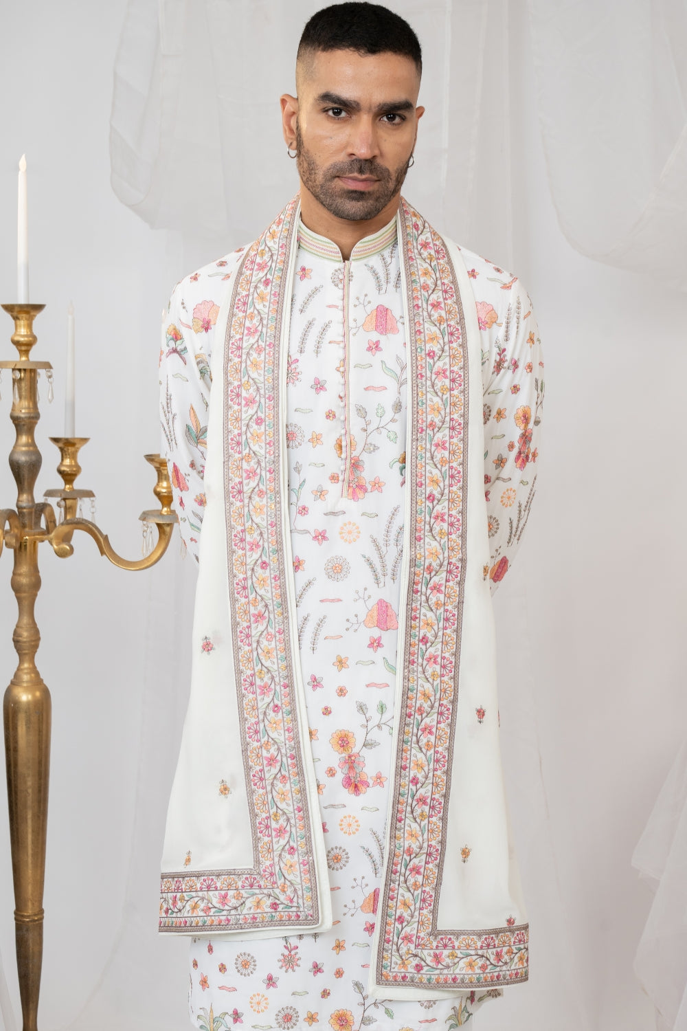 Georgette Kurta Set With Sequins And Resham Embroidery