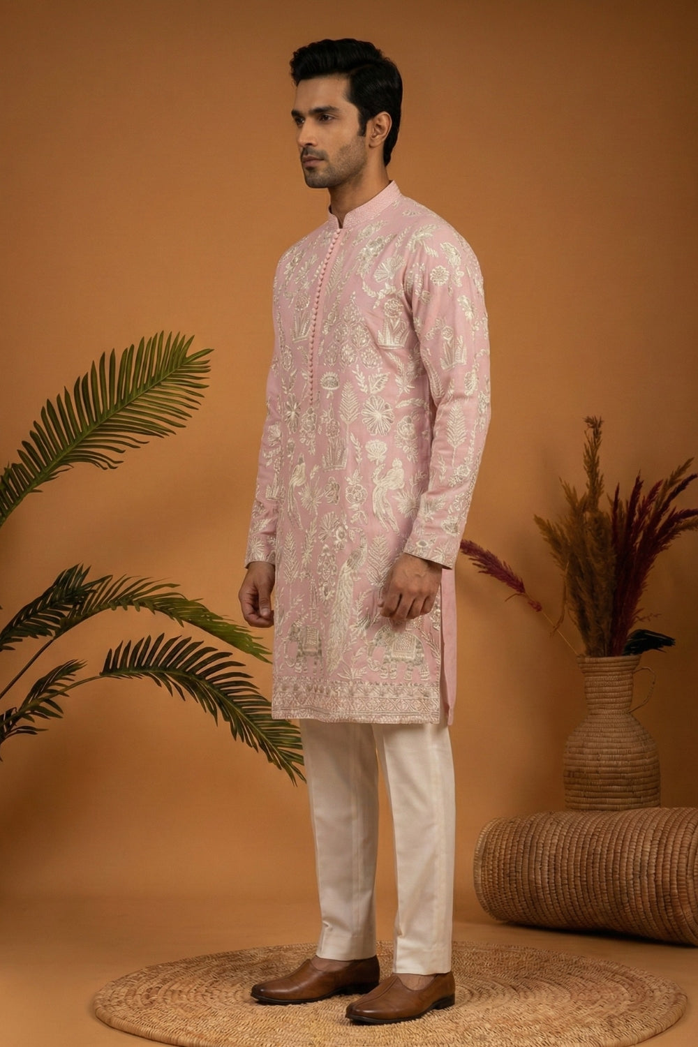 Georgette Kurta Set With Sequins Thread Work