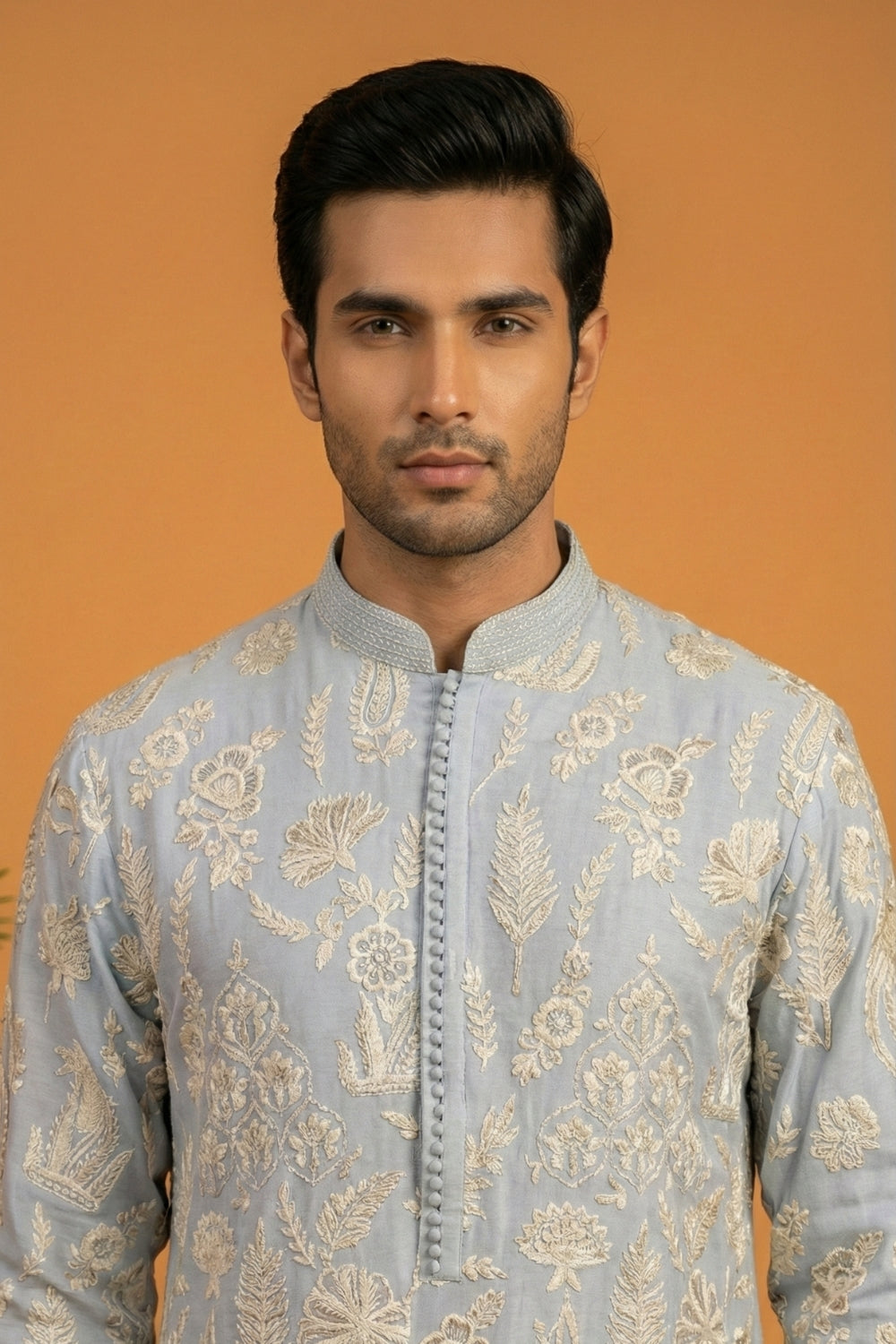Georgette Kurta Set With Sequins Thread Work