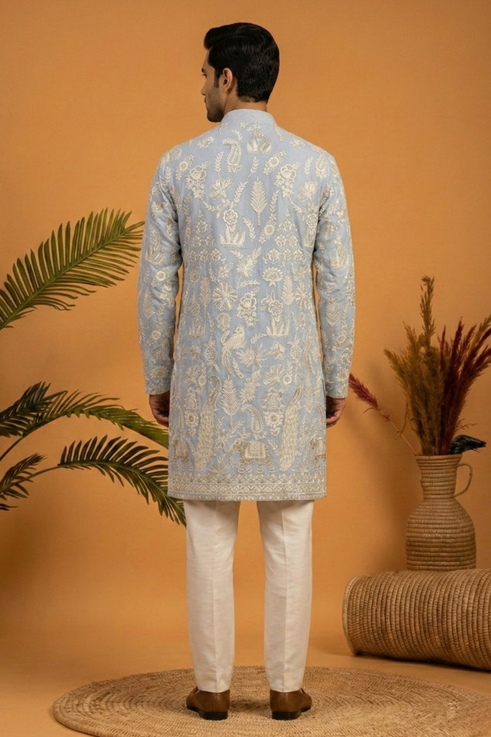 Georgette Kurta Set With Sequins Thread Work