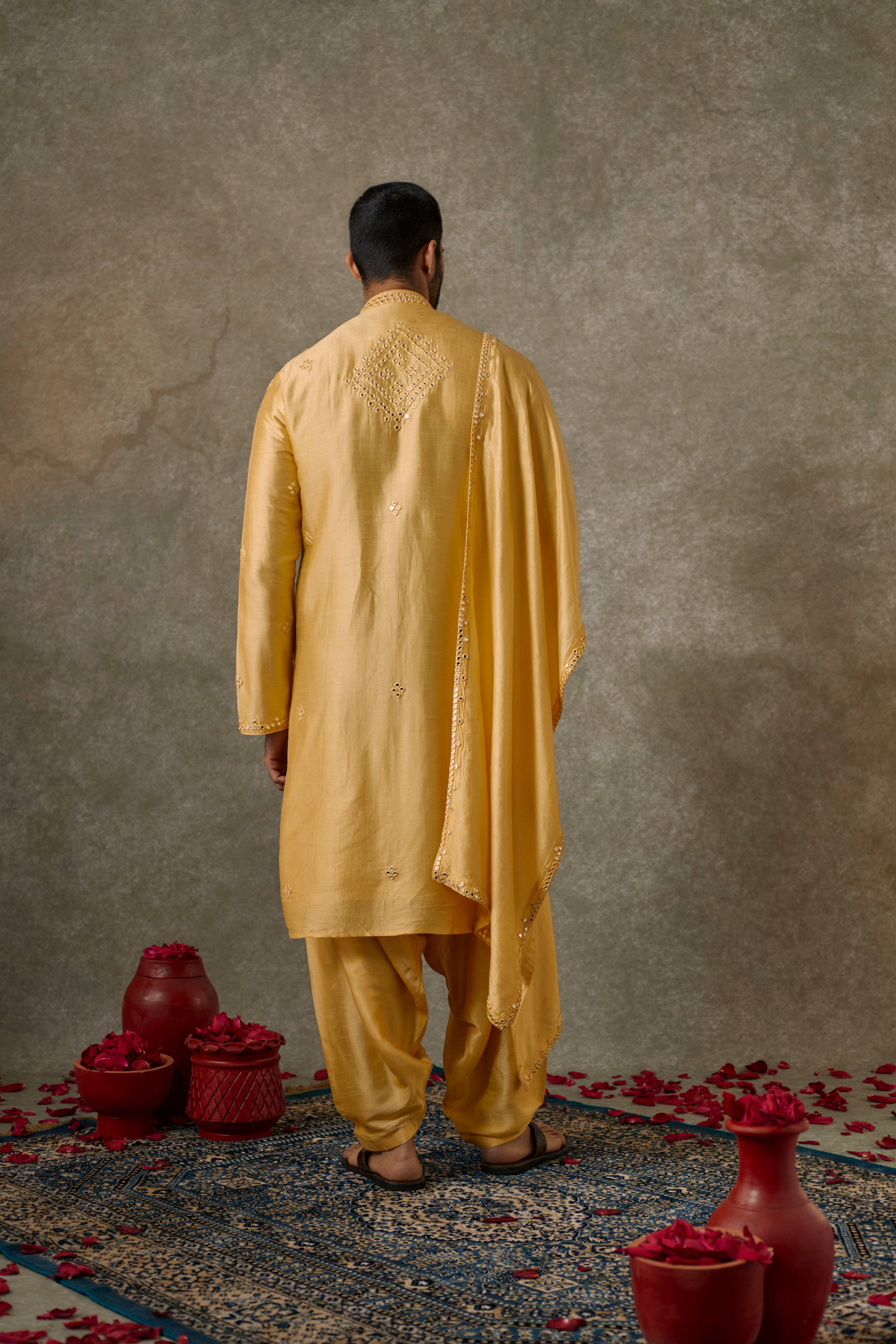 Art Silk Mirror Embroidered Patiala Suit Set