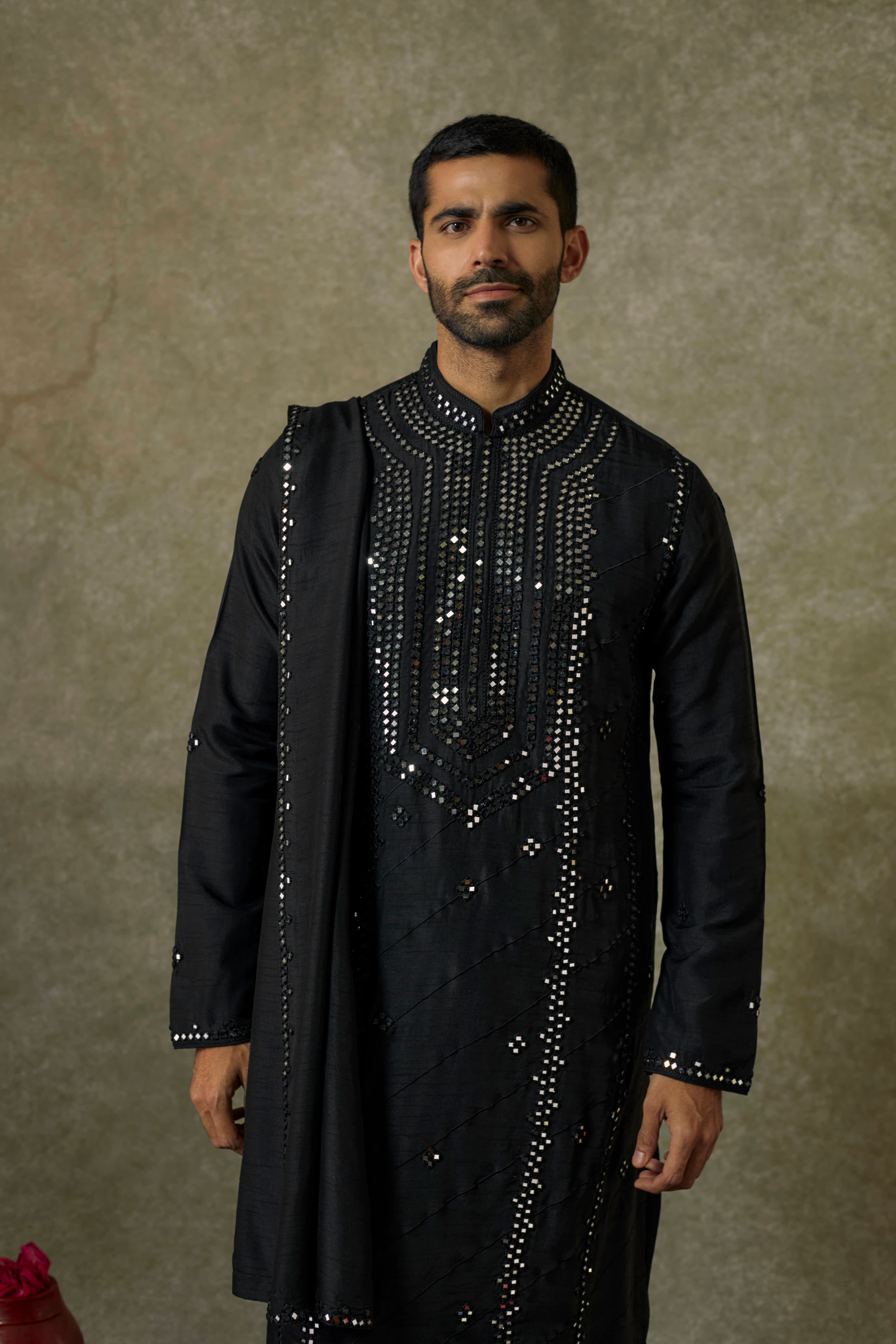 Art Silk Mirror Embroidered Patiala Suit Set