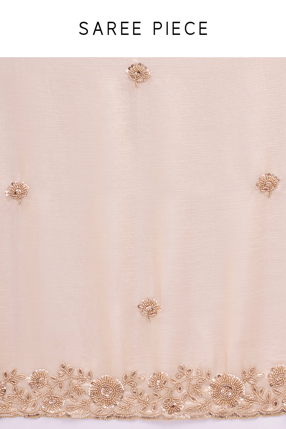 Gold Shimmer Crush Chiffon Saree with Sequins