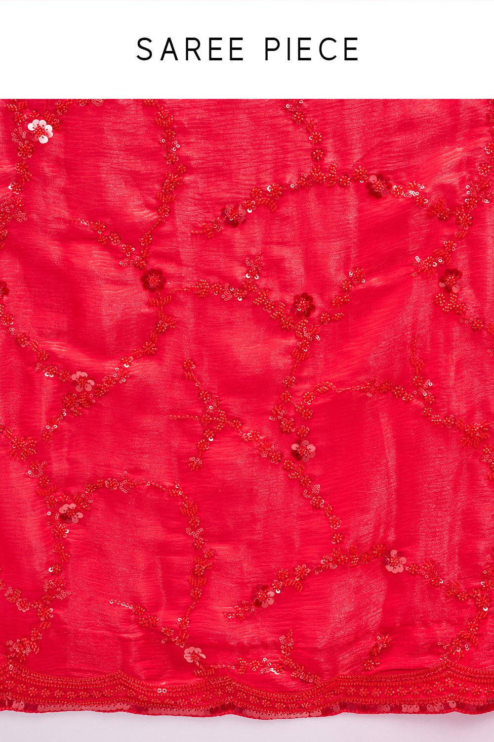 Red Crush Jimmy Choo Saree with Sequin Hand Embroidery