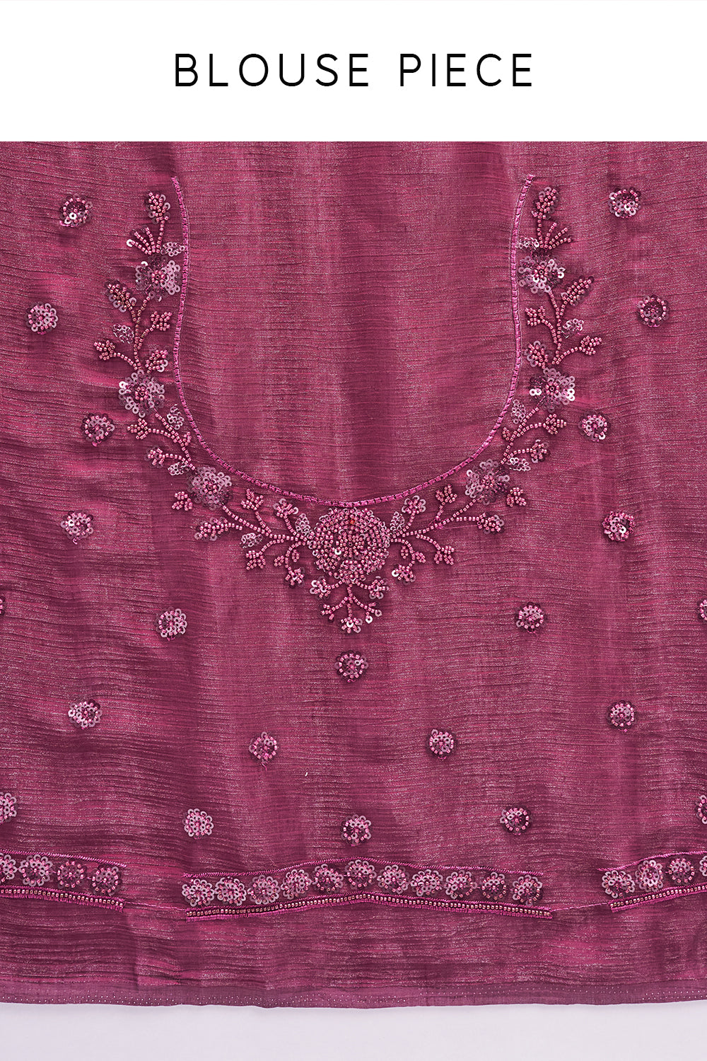 Deep Wine Saree in Crush Shimmer Jimmy choo with Sequin & Thread Embroidery