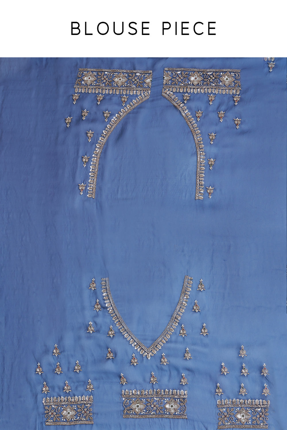 Blue Ombre Organza Saree with Butti Work