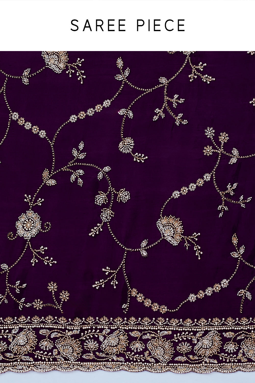 Purple Art Silk Saree with Jaal Work