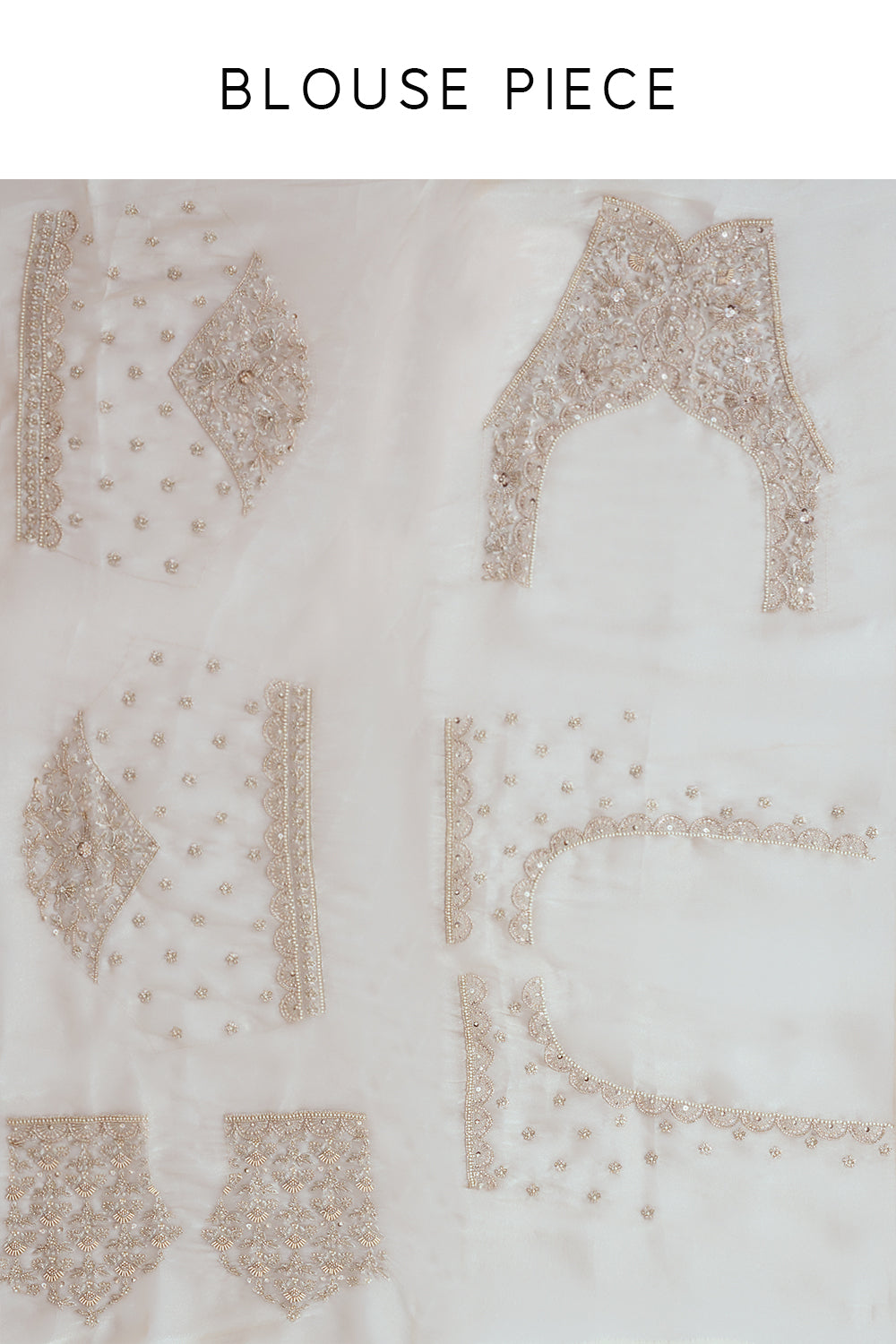 Ivory Shimmer Organza Embroidered Saree