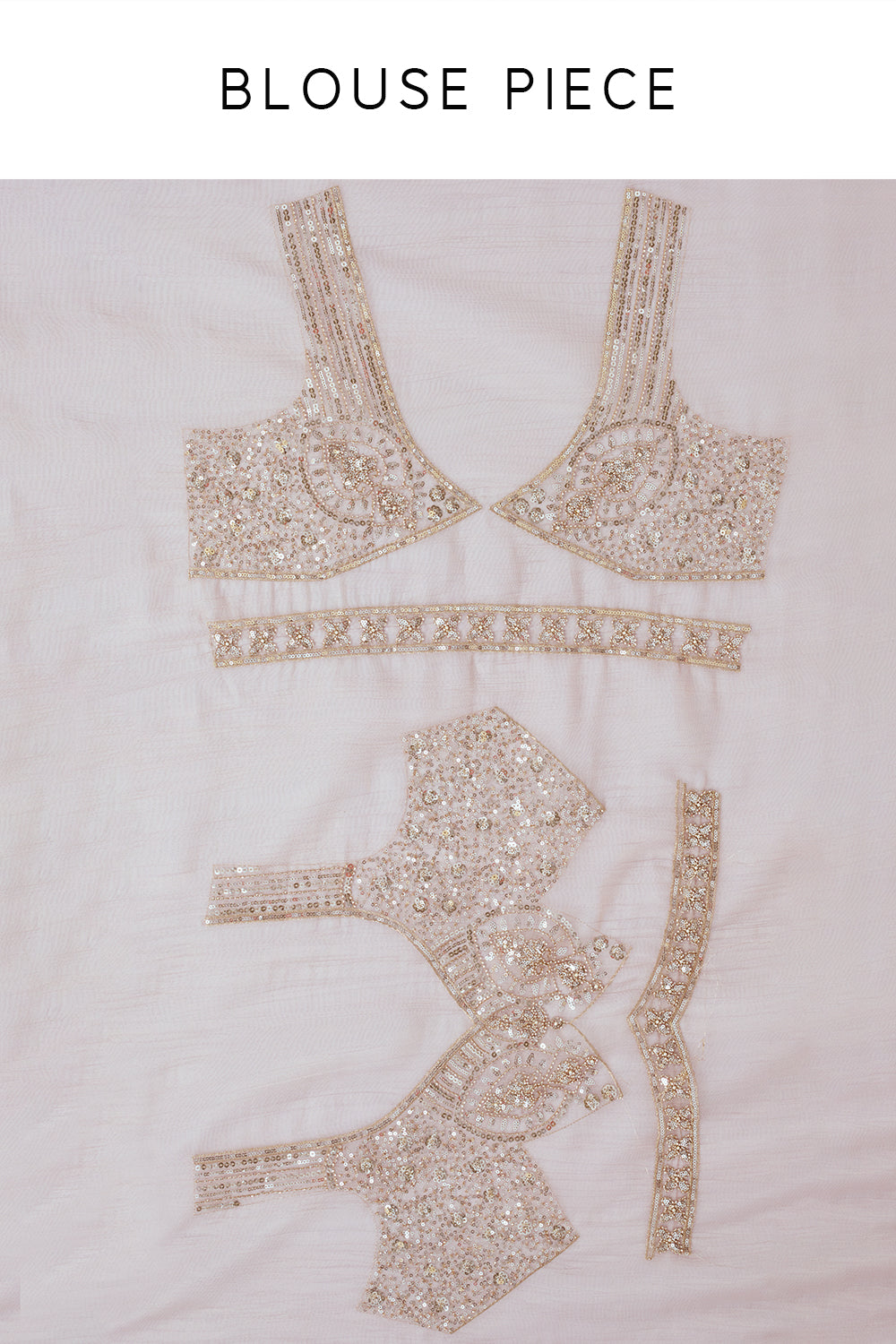 Beige Shimmer Tissue Saree with Sequin and Cutdana Work