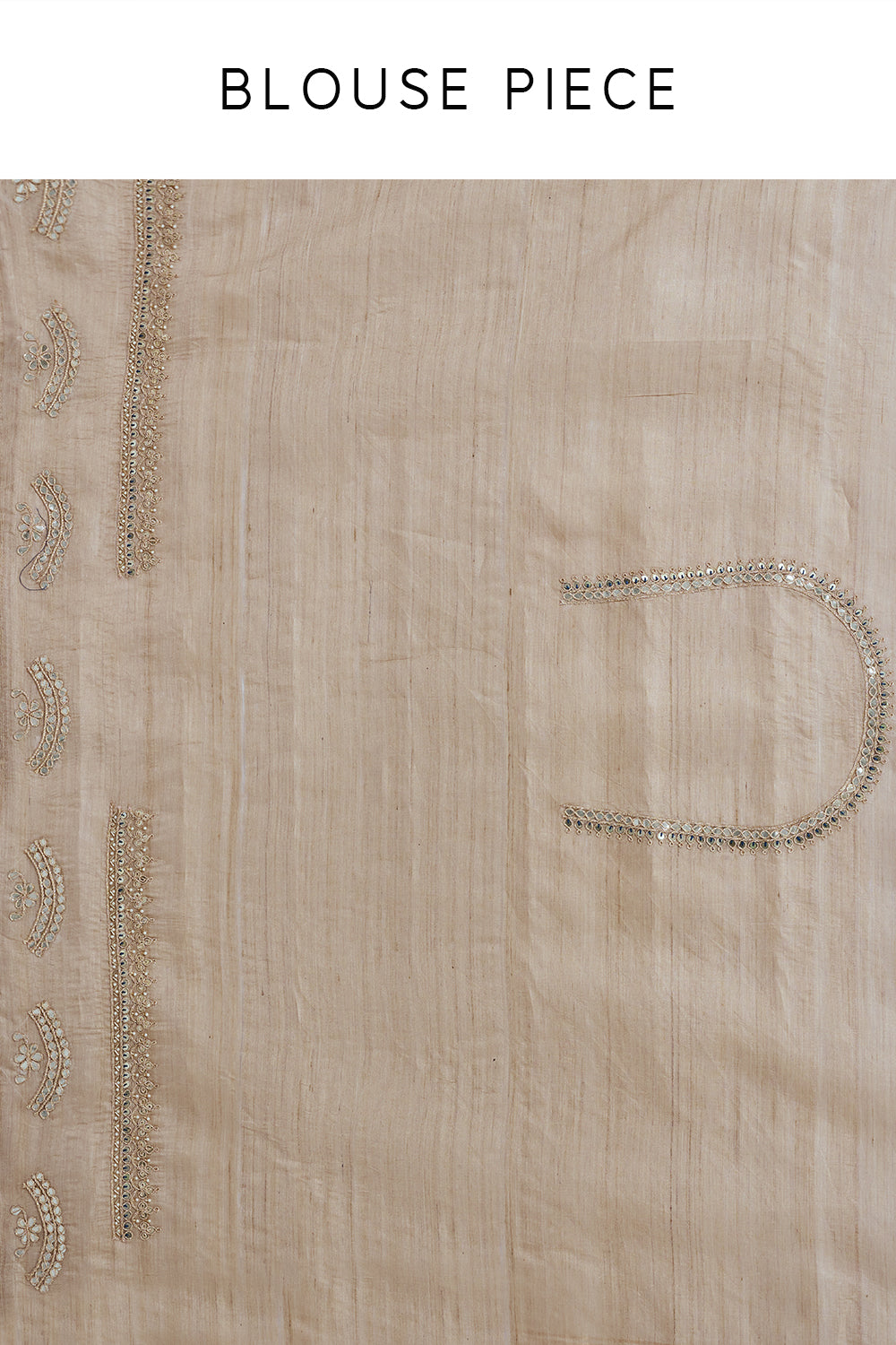 Light Gold Matka Silk Saree with Gota Patti Work