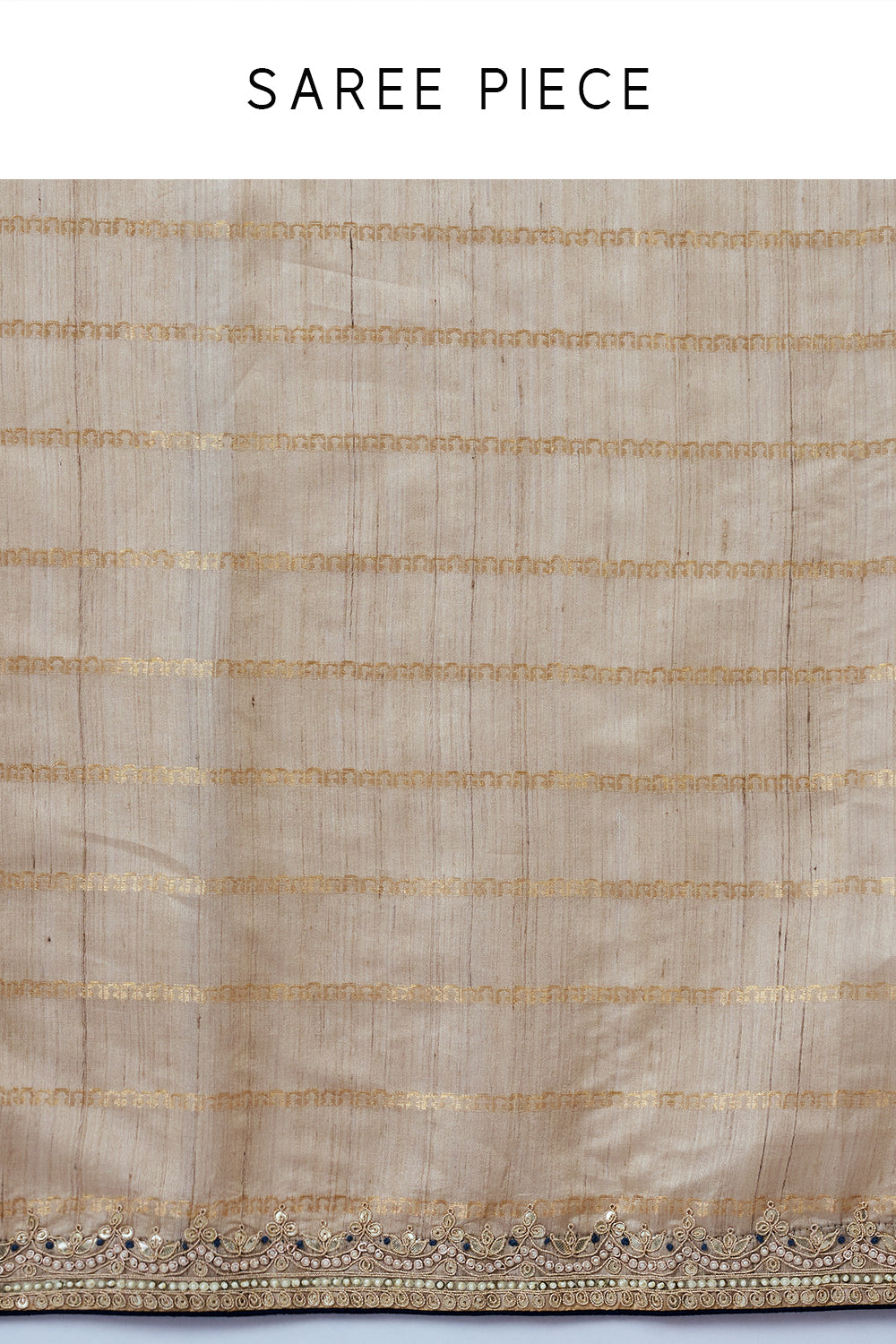 Light Gold Matka Silk Saree with Zari Work