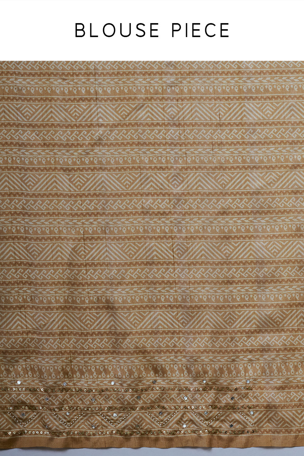Gold Tussar Silk Saree with Floral Print