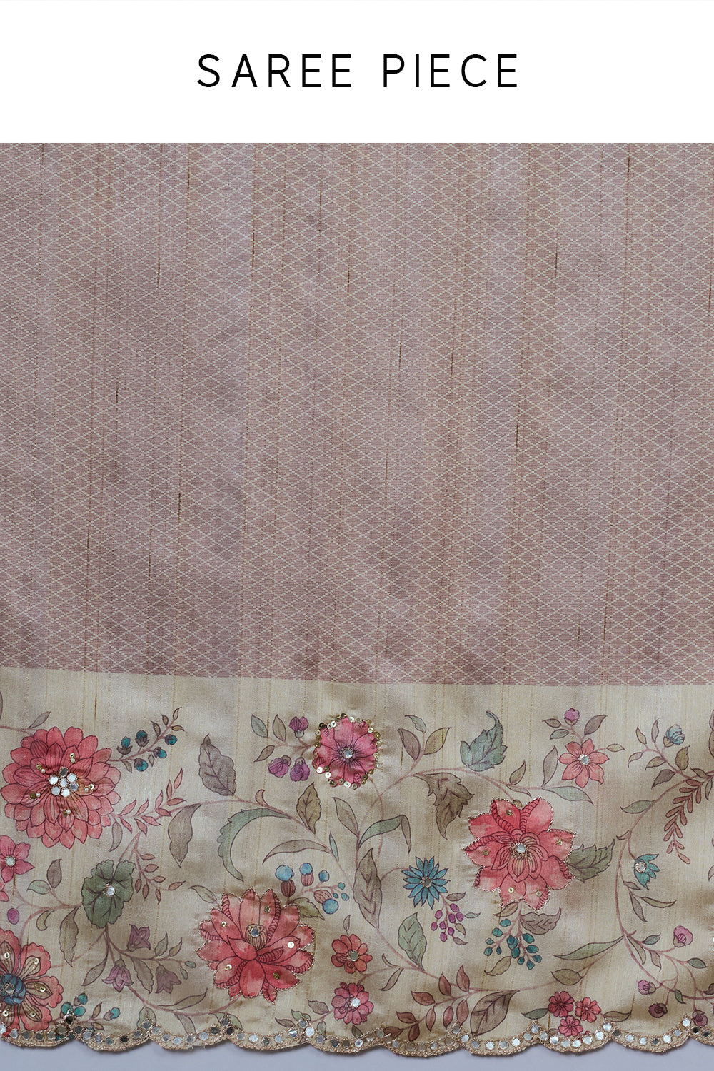 Golden Tussar Silk Saree with Sequin Work