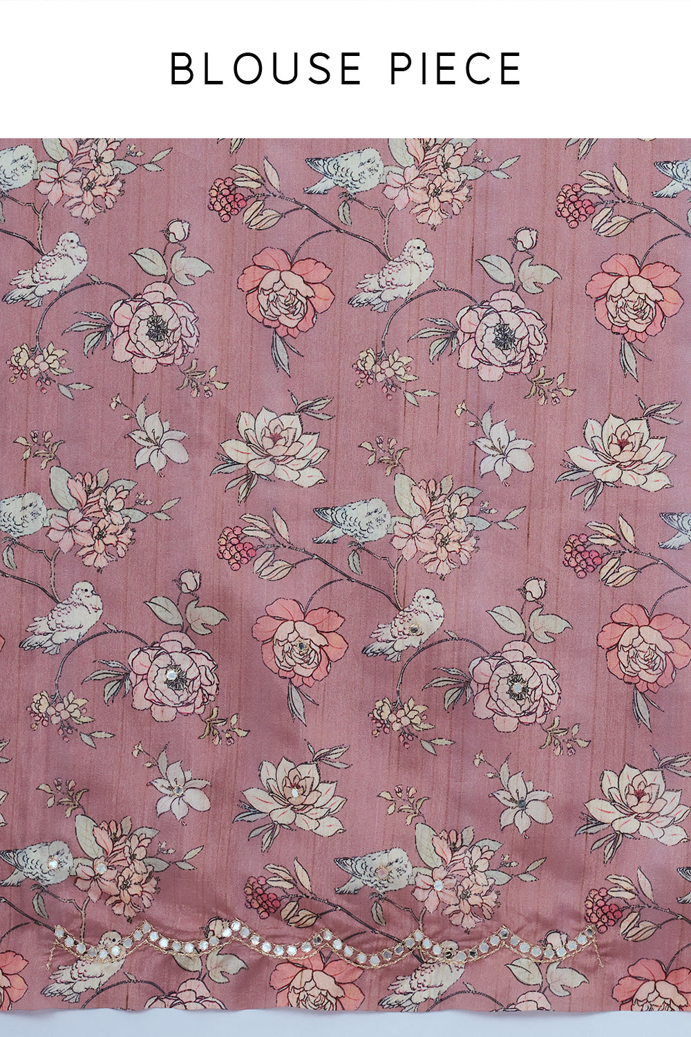 Old Rose Pink Tussar Silk Saree with Sequins Work