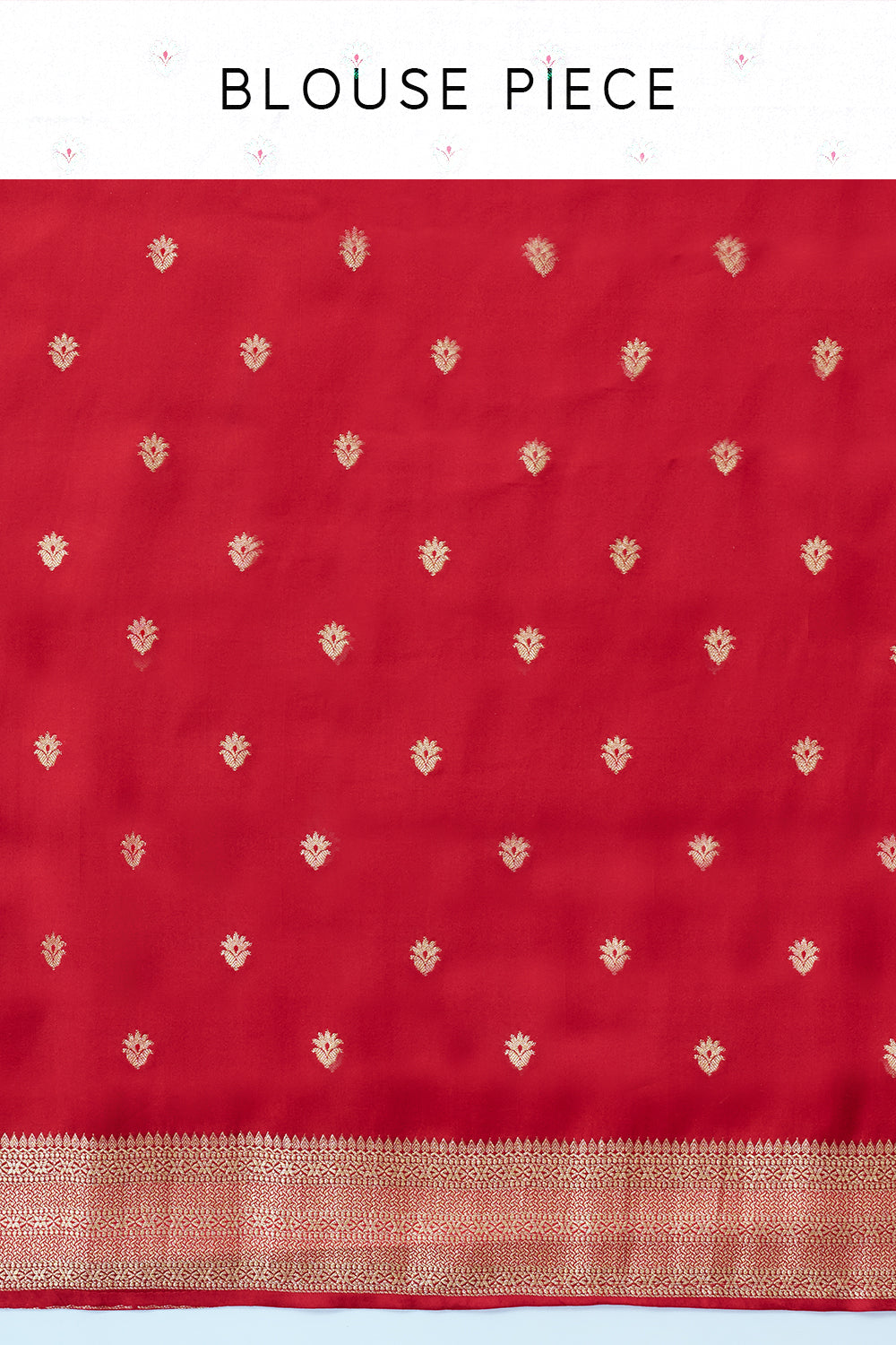 Red Orange Woven Banarasi Saree with Resham and Zari Woven Work and Unstitched Blouse