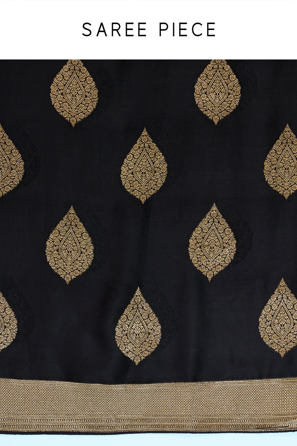 Black Art Silk Saree with Zari Butti Work and Unstitched Blouse