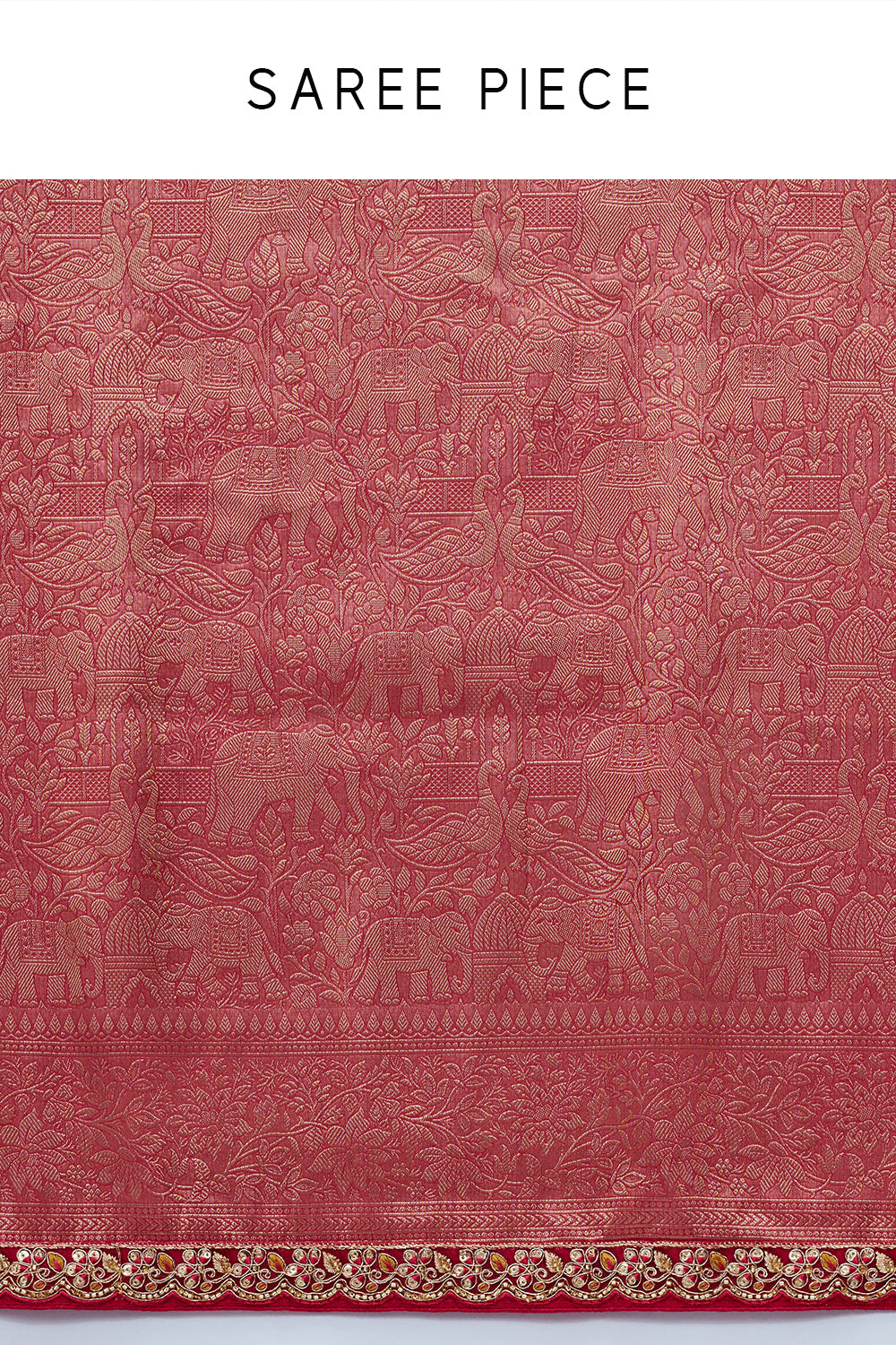 Rani Pink Banarasi Silk Saree with Resham and Zari Embroidery
