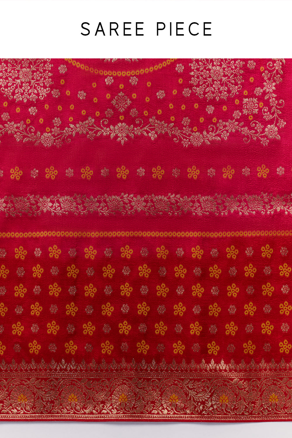 Red Banarasi Silk Saree with Meenakari Embroidery