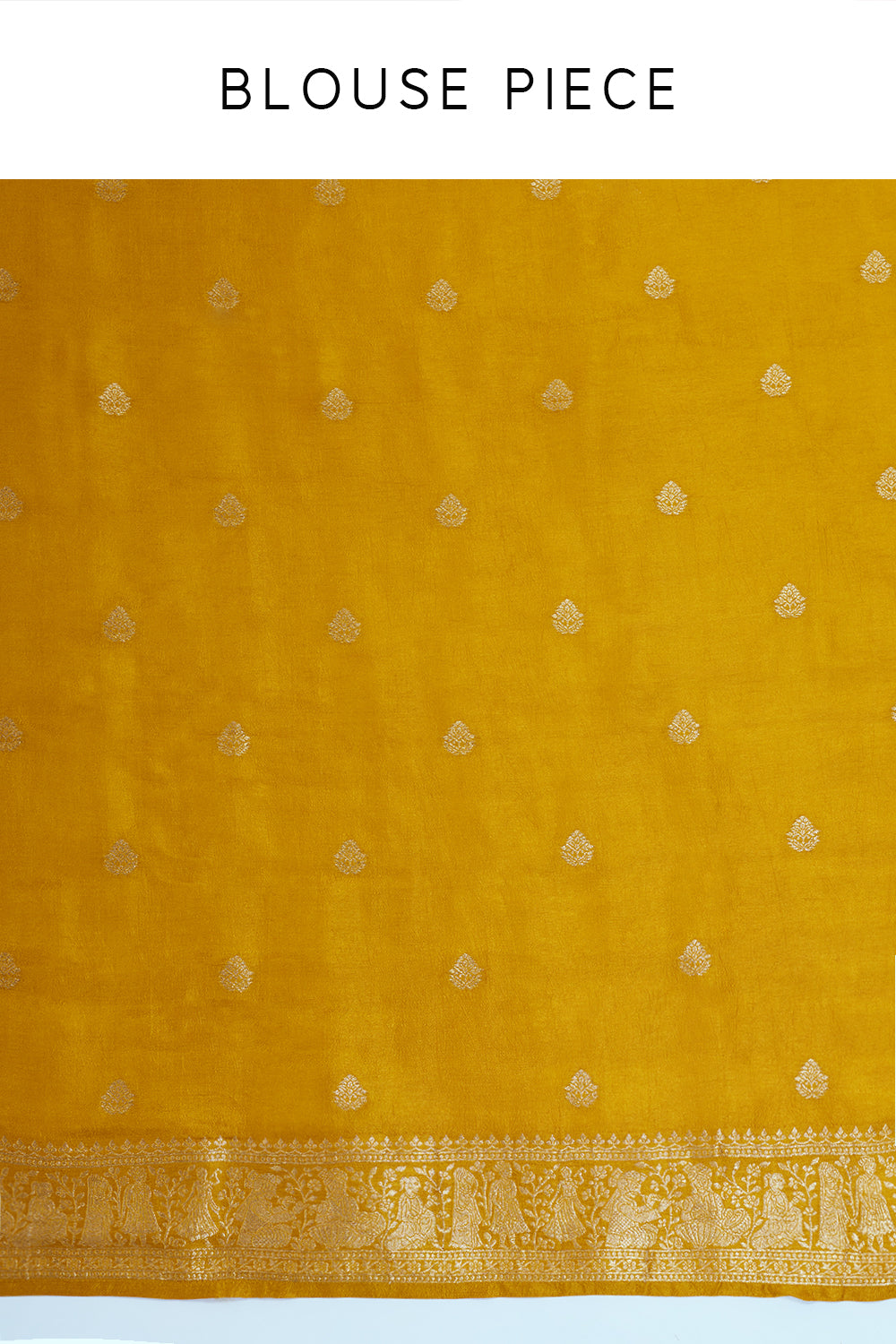 Mustard Yellow Silk Printed Saree with Floral Motifs