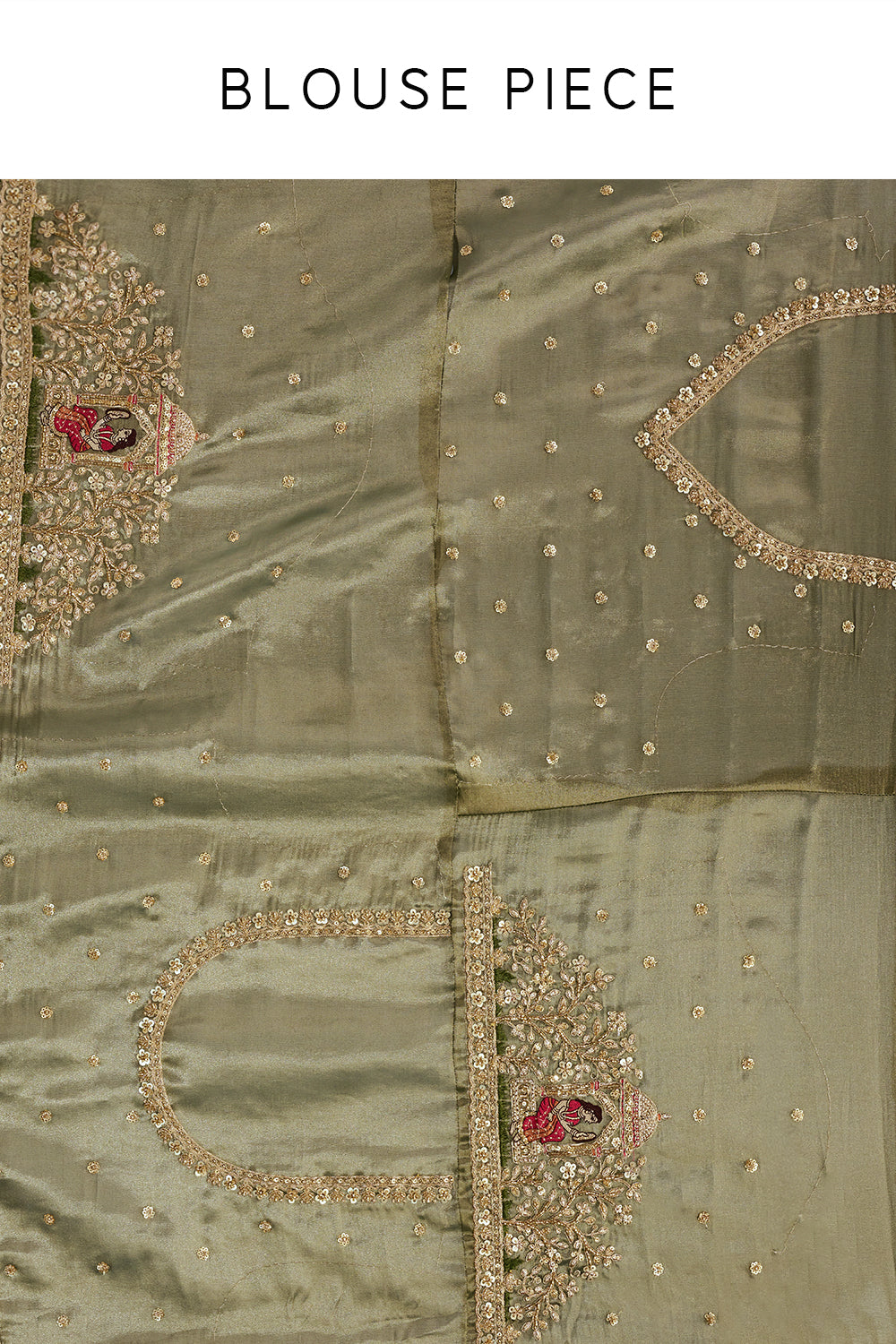 Sage Green Silk Woven Saree with Cutdana and Sequin Work