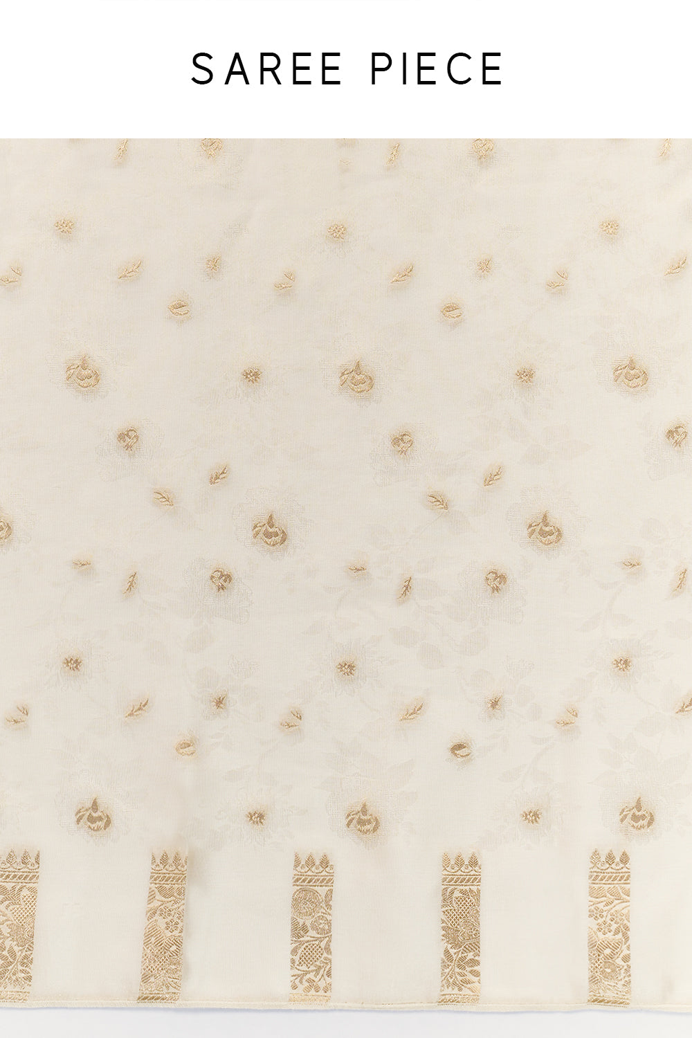 Cream Banarasi Silk Saree with Resham and Zari Embroidery