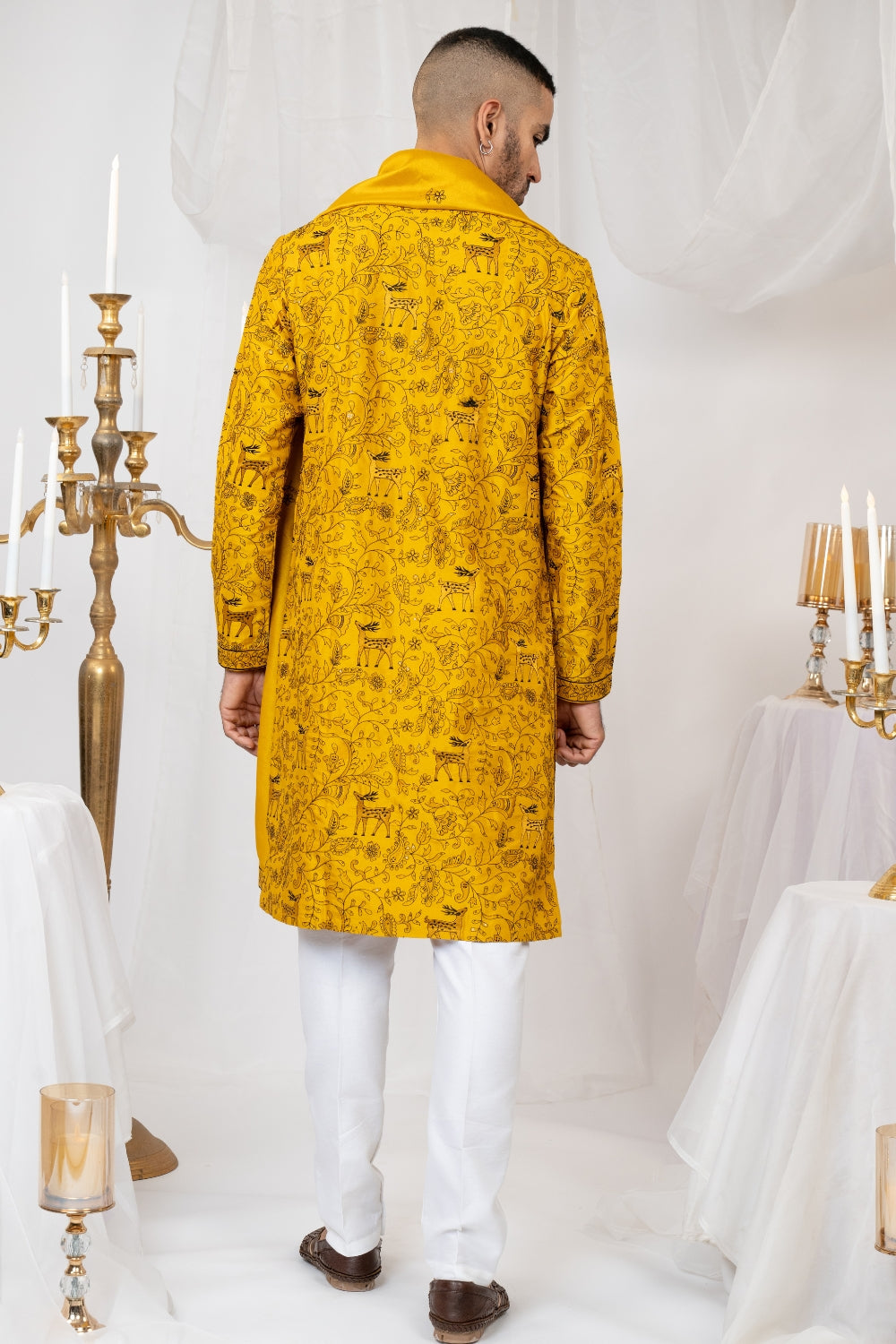 Silk Kurta Set With Sequins And Embroidery Work