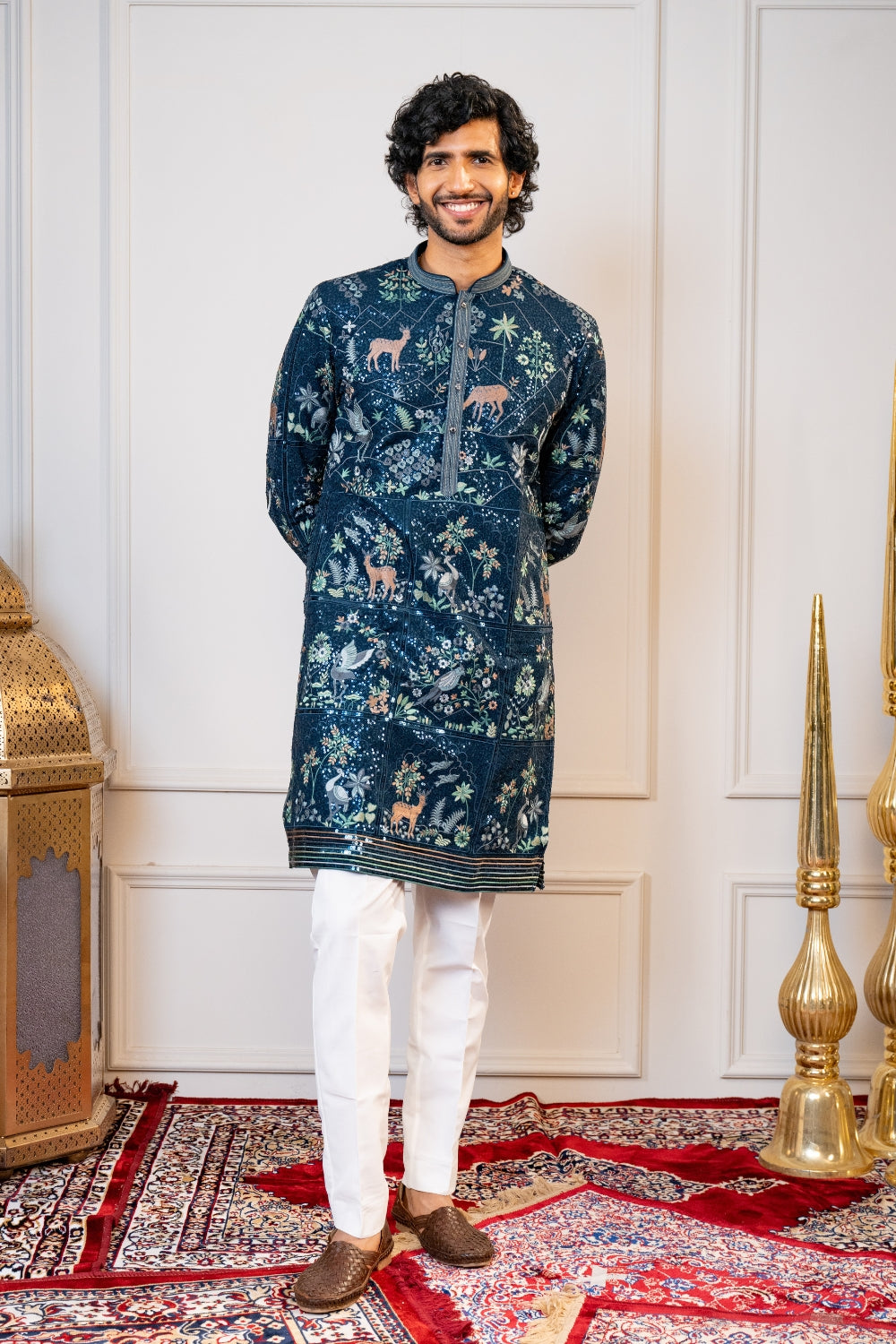 Georgette Kurta Set With Sequins And Resham Embroidery