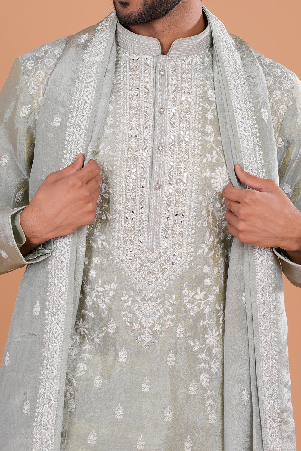 Aquamarine Embroidered Men's Kurta Set