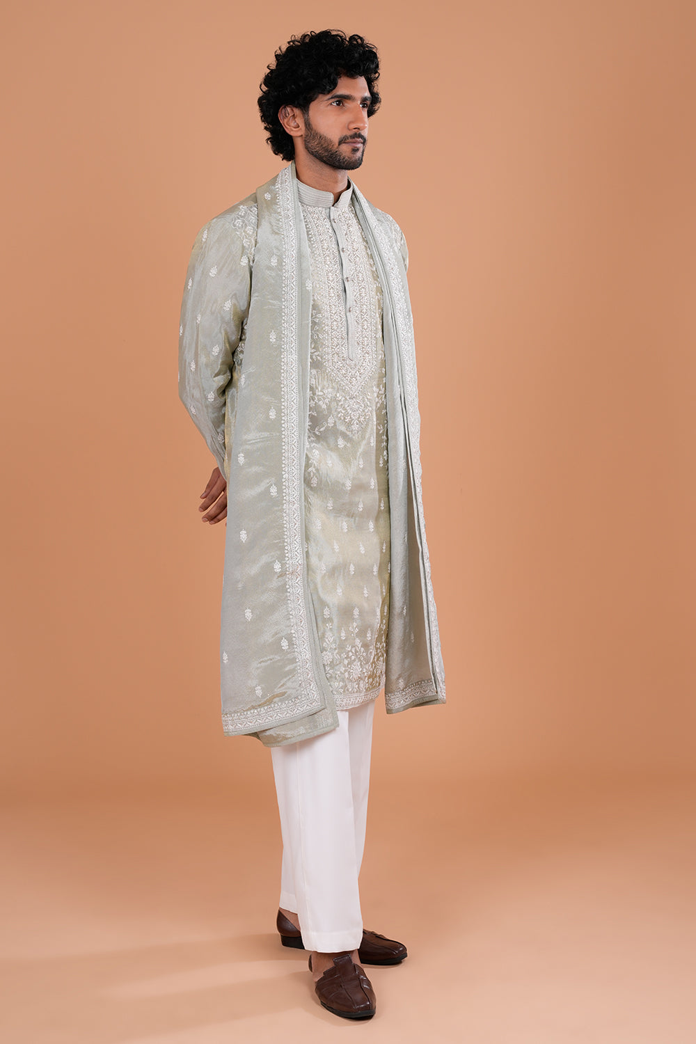 Aquamarine Embroidered Men's Kurta Set