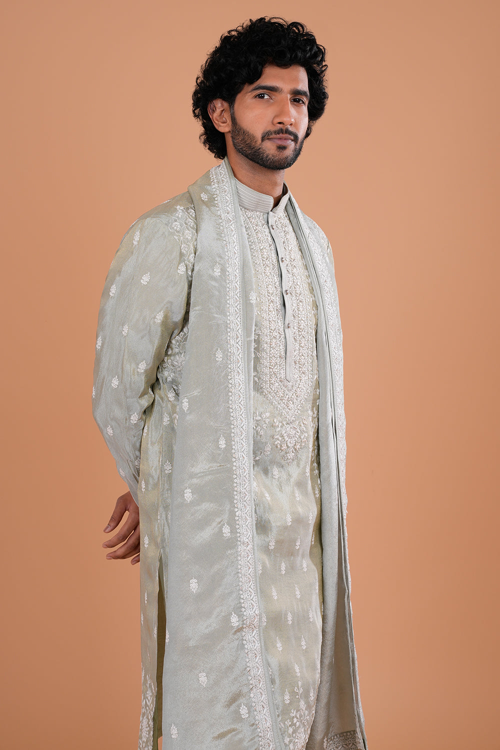 Aquamarine Embroidered Men's Kurta Set