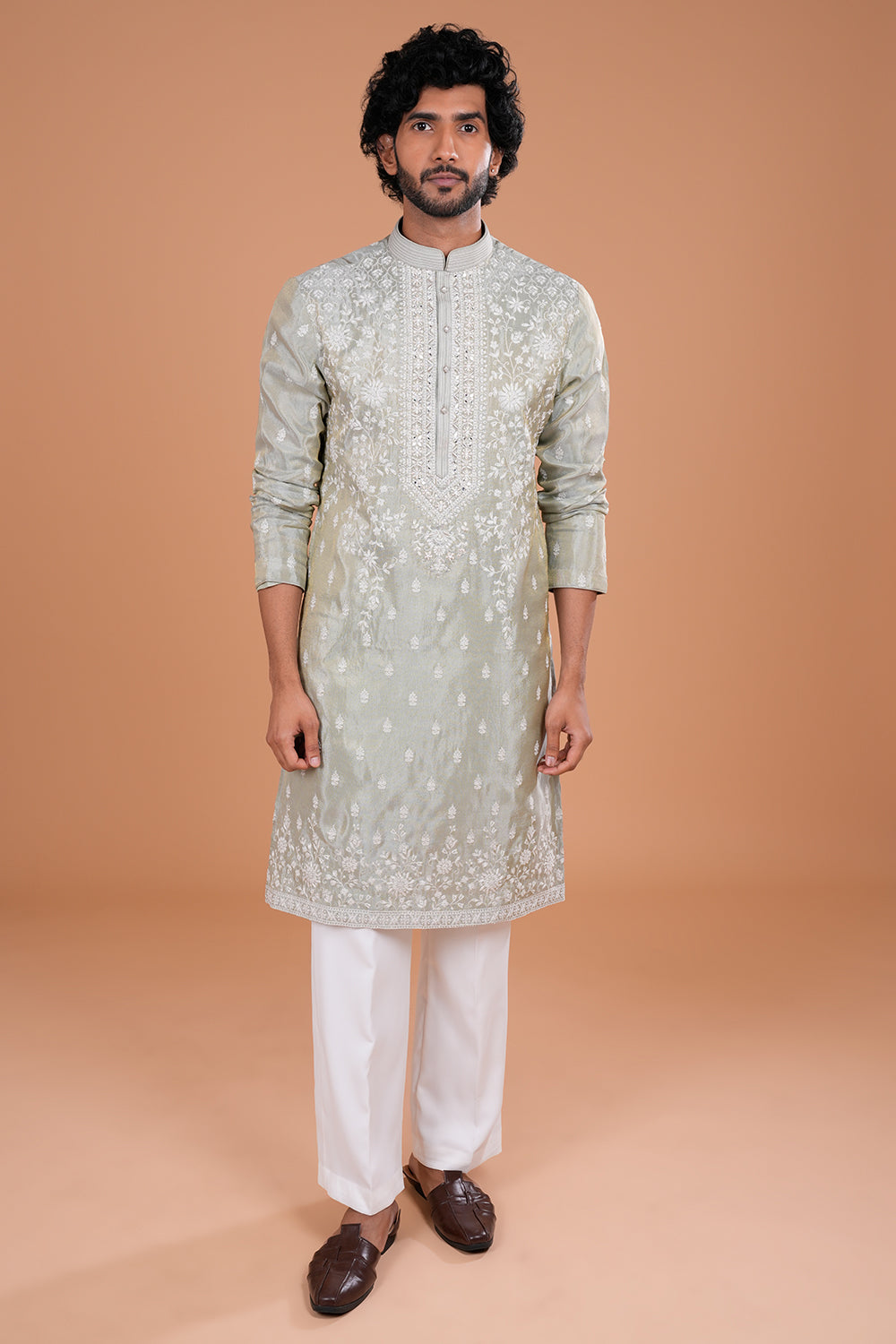 Aquamarine Embroidered Men's Kurta Set
