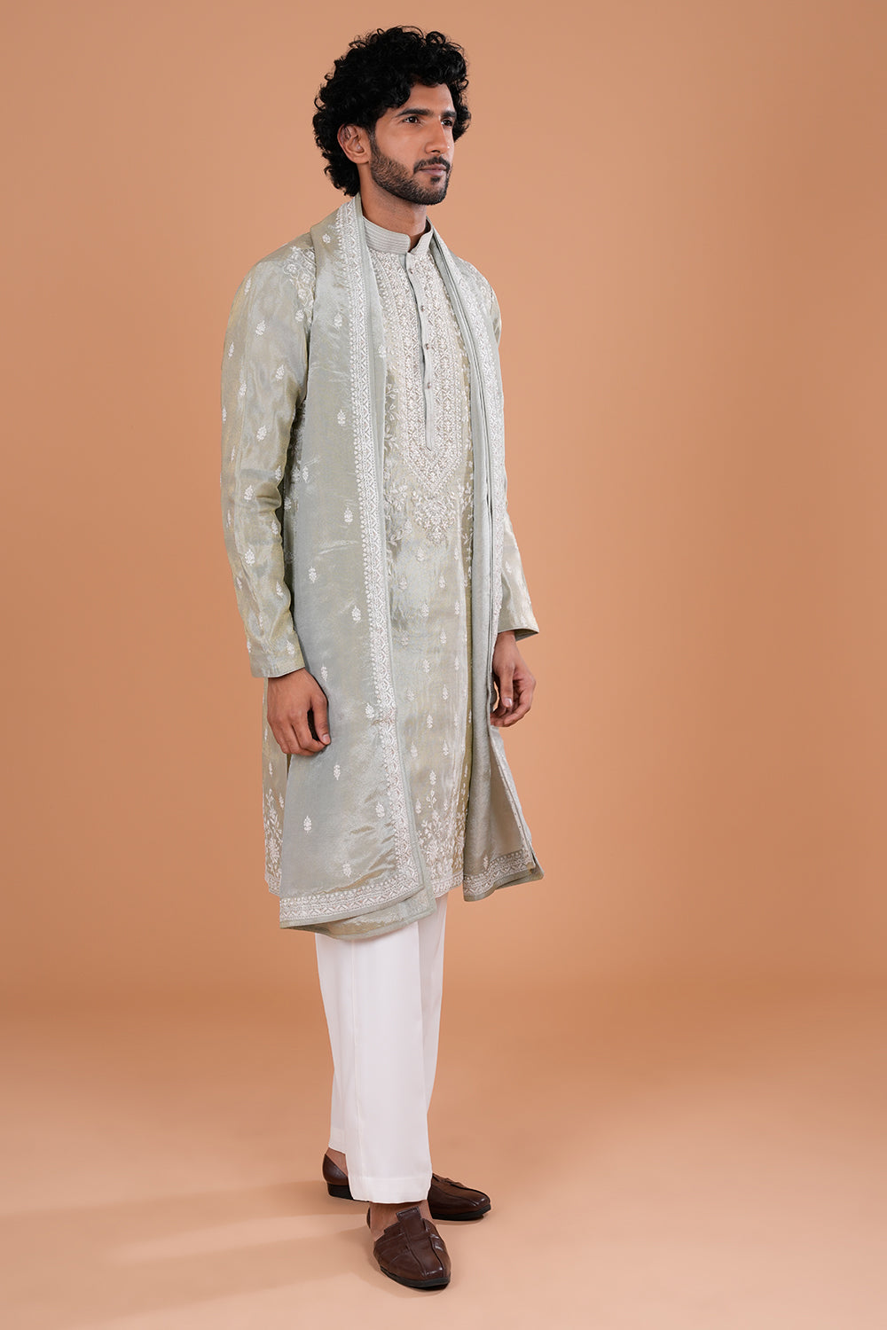 Aquamarine Embroidered Men's Kurta Set