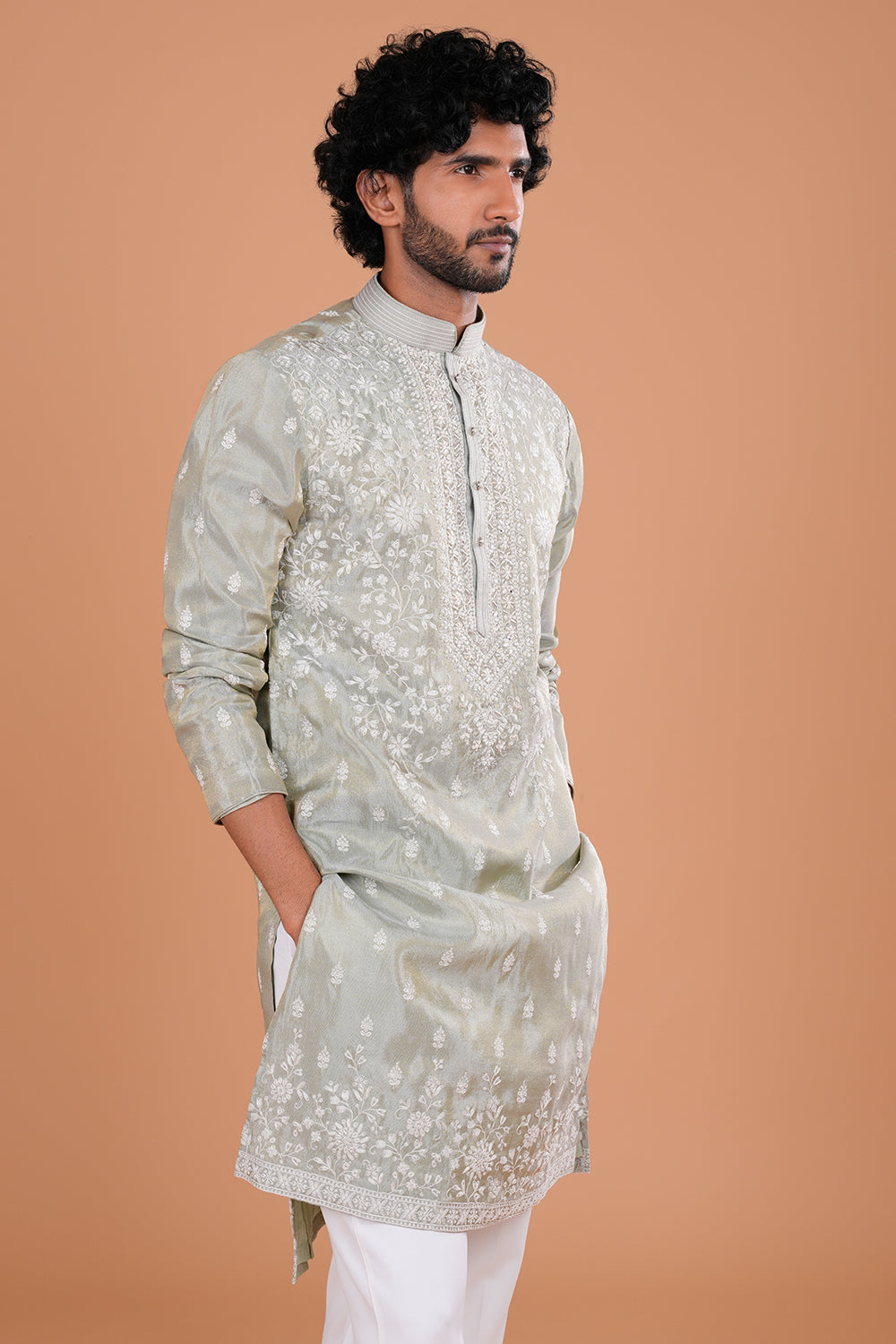 Aquamarine Embroidered Men's Kurta Set