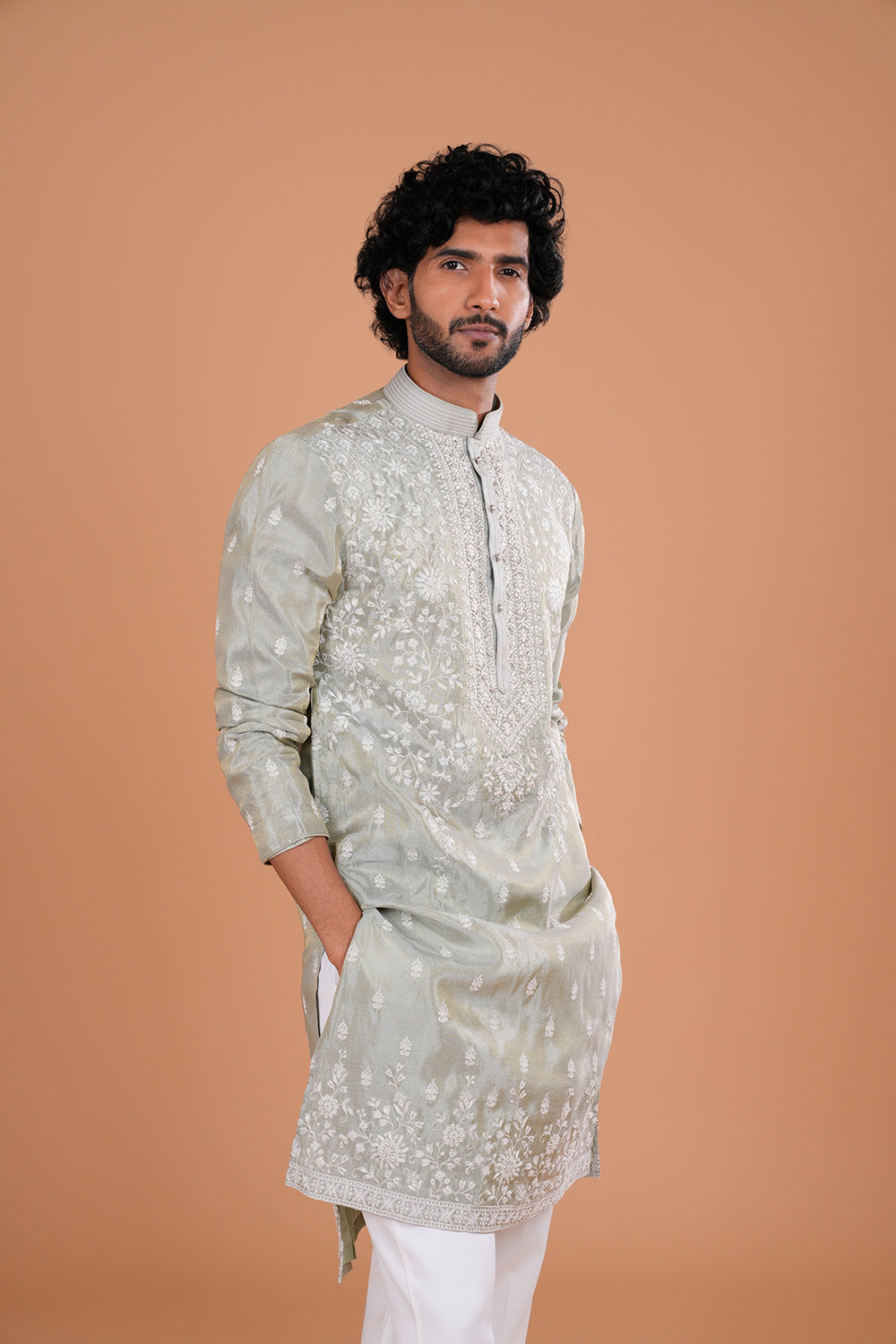 Aquamarine Embroidered Men's Kurta Set