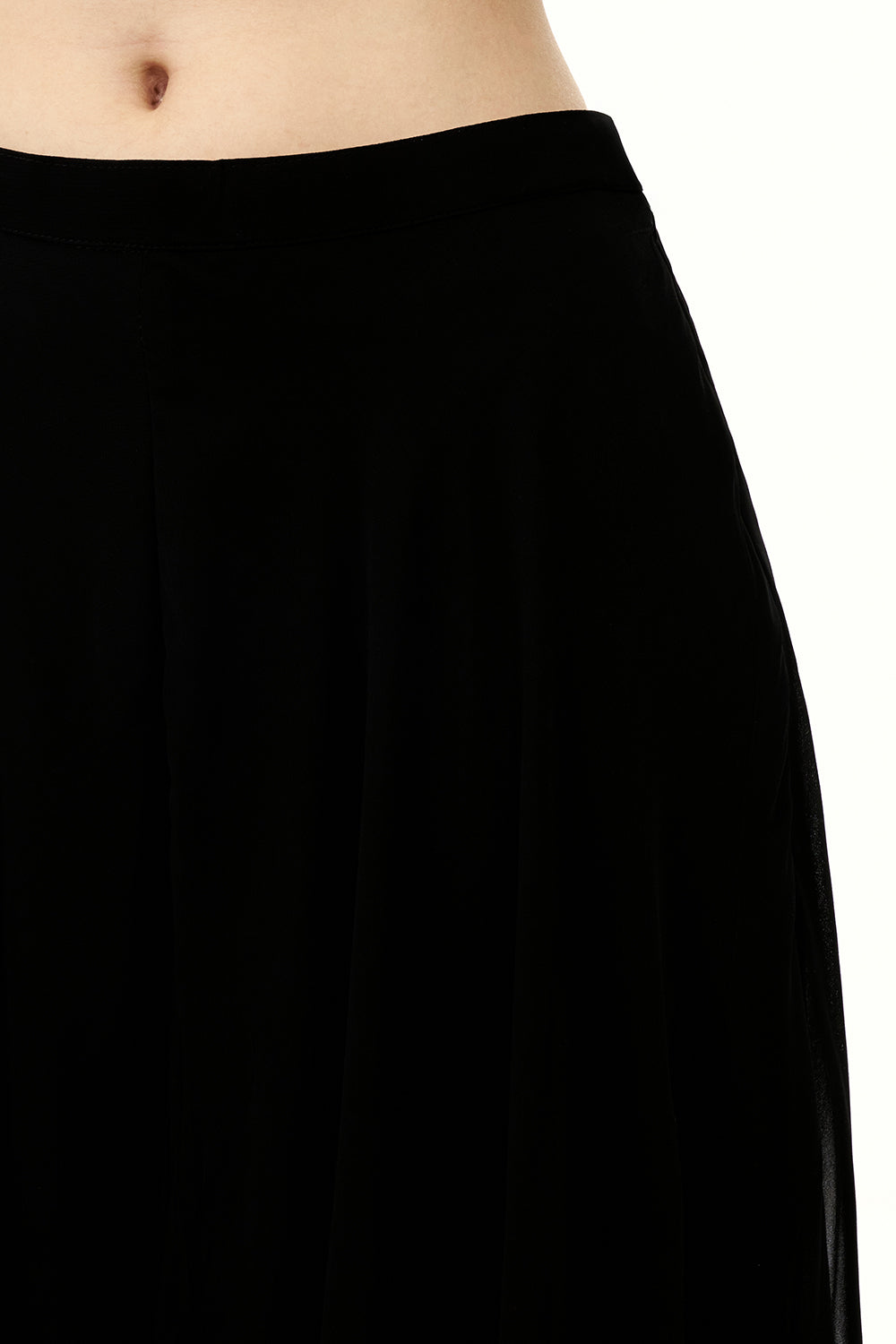Black Georgette Palazzo Set with Mirror and Zari Work