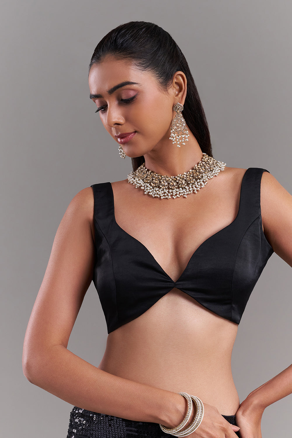 Black Georgette Saree with Sequin Work