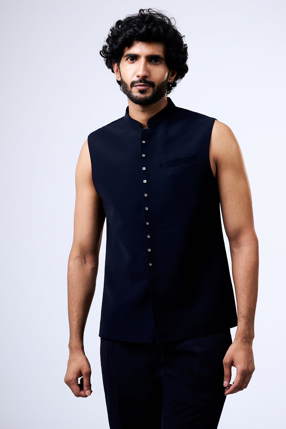 Black Japanese Armani Peacock Brooch Jacket Set
