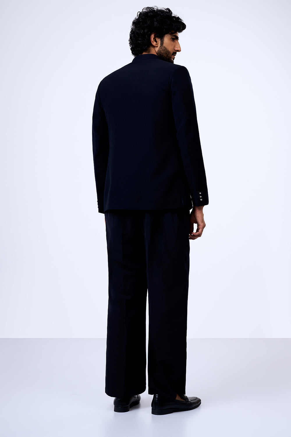 Black Japanese Armani Peacock Brooch Jacket Set