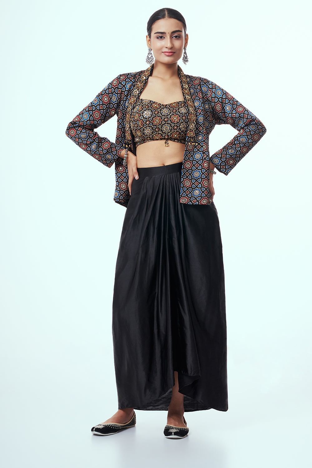 Black Modal Indo Western with Zardozi Work
