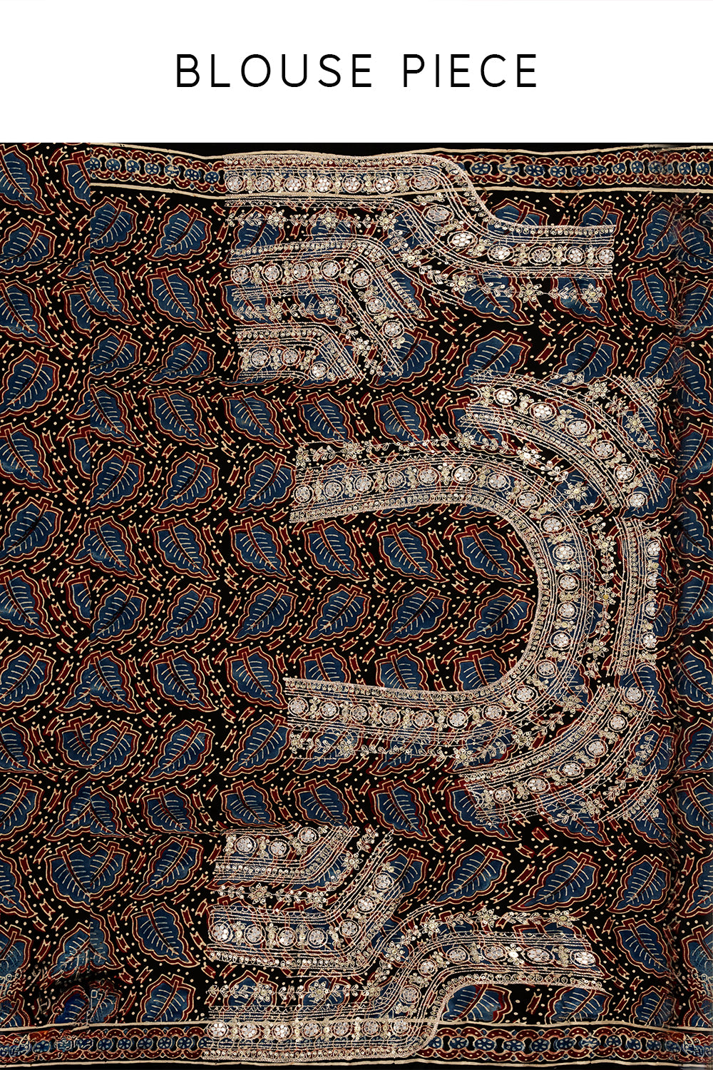 Black Modal Printed Saree with Mirror Work