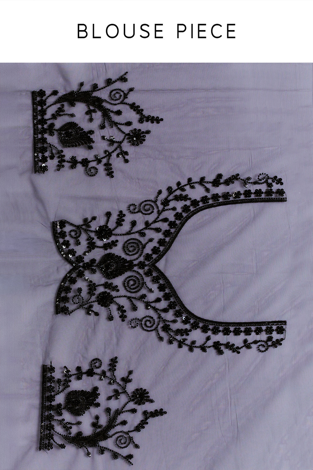 Black Net Saree with Sequin Embellishments