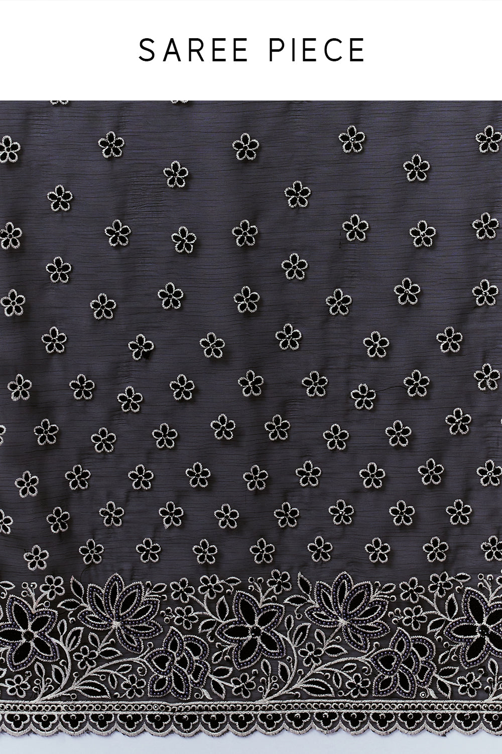 Black Organza Saree with Resham Embroidery