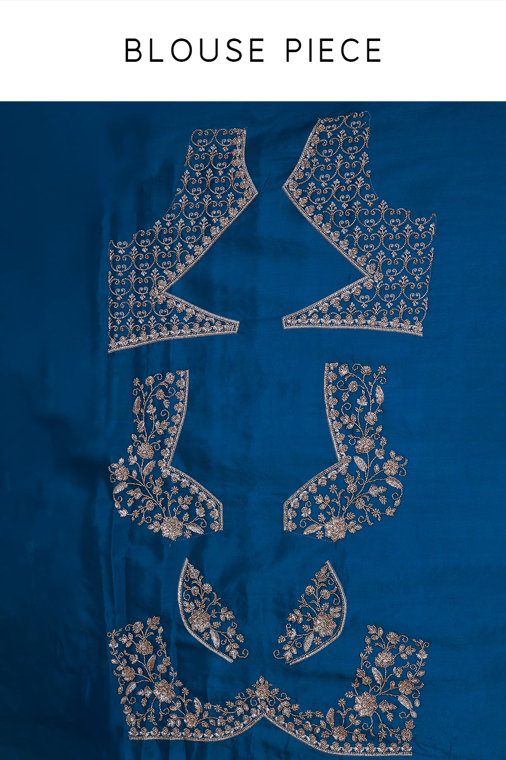Blue Crepe Silk Saree with Jaal Work